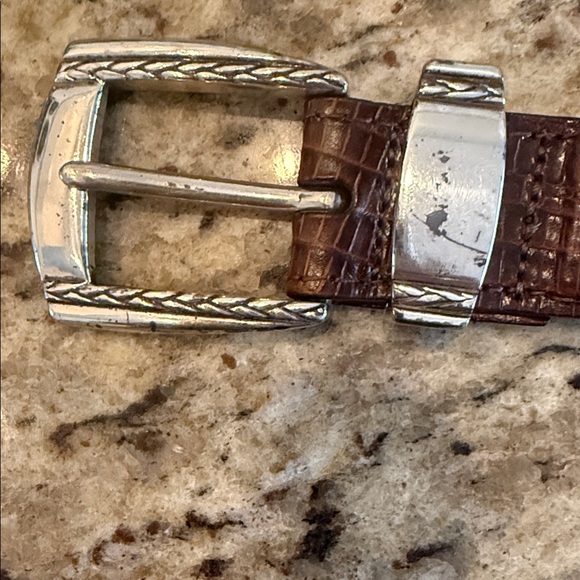 Brighton Woven Brown Leather Belt with Silver Buckle - Picture 7 of 7